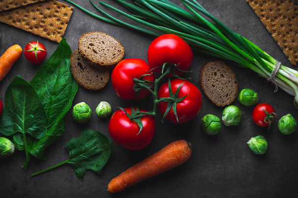 Diet and nutrition concept. Ripe vegetables for cooking fresh he - Fotó, kép