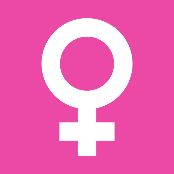 Θηλυκό σύμβολο σε ροζ χρώμα φόντου. Θηλυκό σεξουαλικό προσανατολισμό εικονίδιο. Διανυσματικό σύμβολο φύλου. - Διάνυσμα, εικόνα