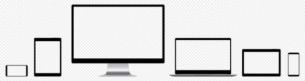 Monitor Notebook Tablet Smartphone collection - Vector, Image