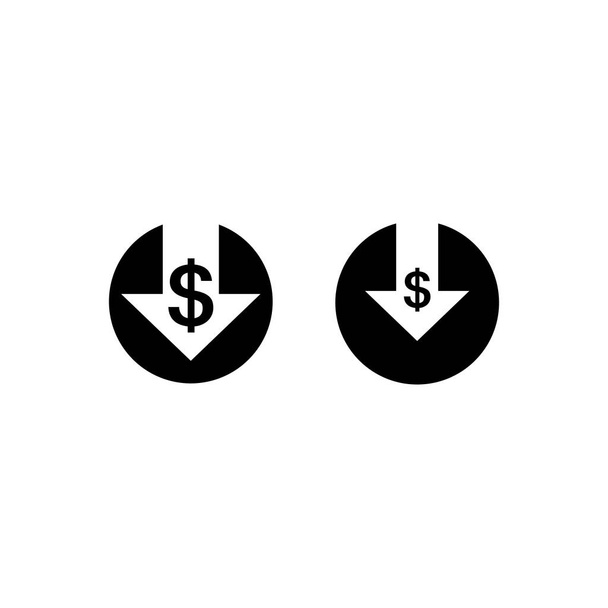 Ikona snížení nákladů izolovaná na bílém pozadí. Vektorový ilustr - Vektor, obrázek