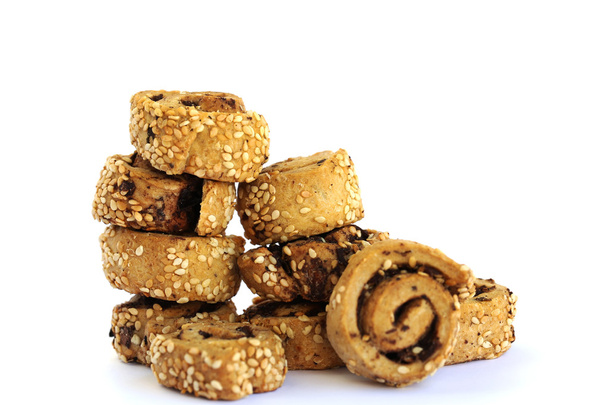 Rusks with sesame seeds and olives - Photo, Image