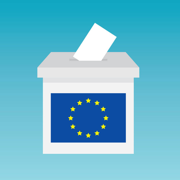 volební urna, Evropská volební ikona-vektorová ilustrace - Vektor, obrázek