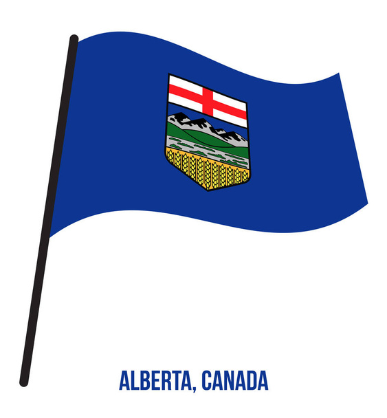 Векторная иллюстрация флага Альберты на белом фоне. Флаг провинций Канады
 - Вектор,изображение