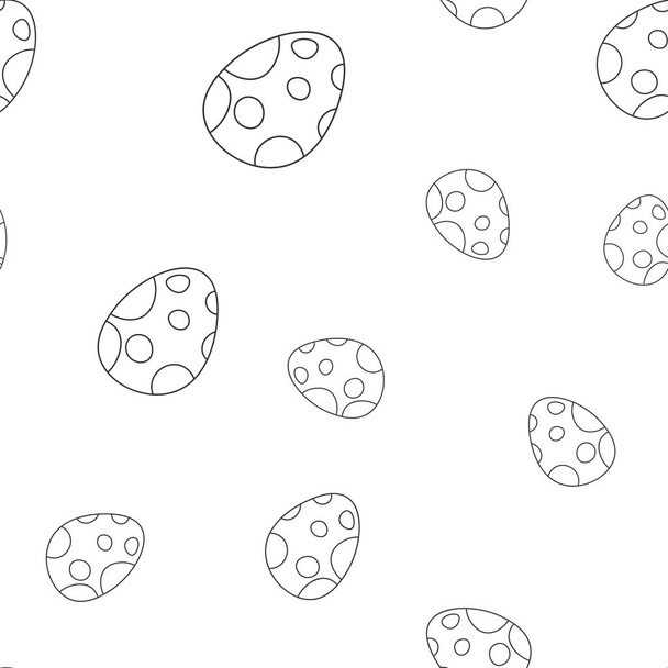 Spotted dinosaur egg contour seamless pattern - Vector, imagen