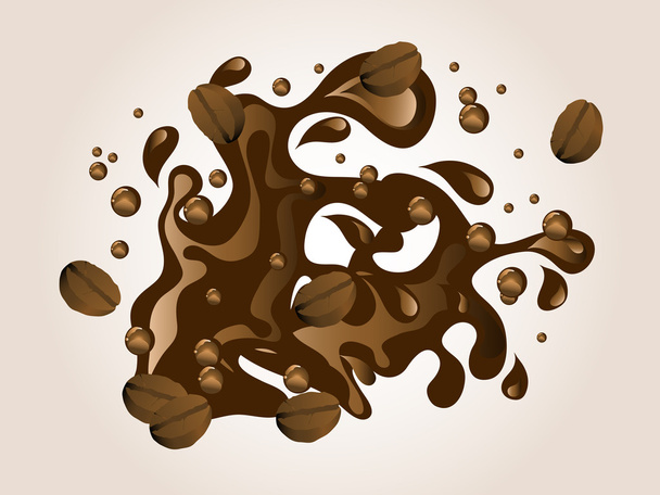 Coffee beans in chocolate - Διάνυσμα, εικόνα