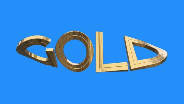 dourado curvo ilustração palavra ouro no fundo azul nova qualidade única imagem de estoque de negócios financeiros
 - Foto, Imagem