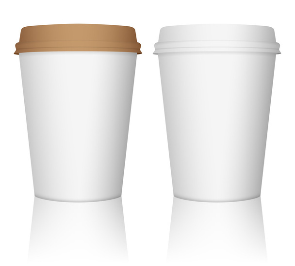 paper coffee cup set - Διάνυσμα, εικόνα