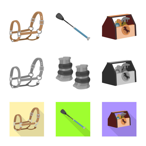 Isolated object of equipment and riding logo. Collection of equipment and competition vector icon for stock. - ベクター画像