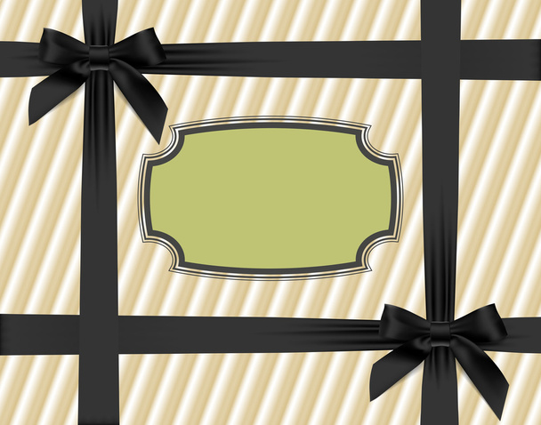 Black bow on textured background - Vector, Image