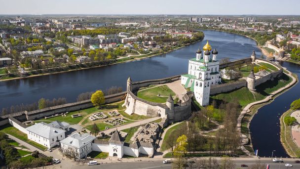Letecký pohled na Kreml v Pskově - Fotografie, Obrázek