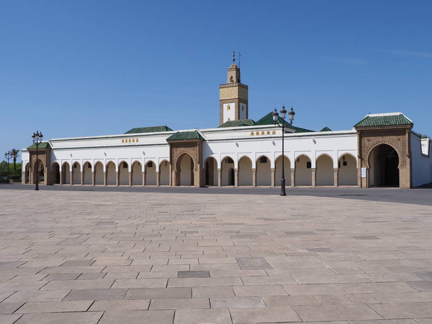Scenic Ahl Fas mosque near royal palace in capital city of Rabat in Morocco - Photo, Image