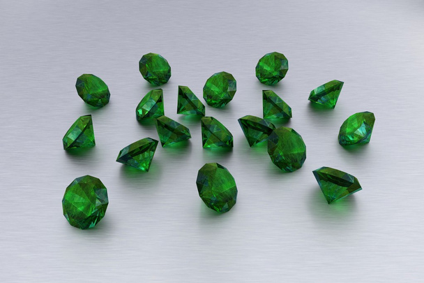 3D szmaragd - 18 zielone kamienie - Zdjęcie, obraz
