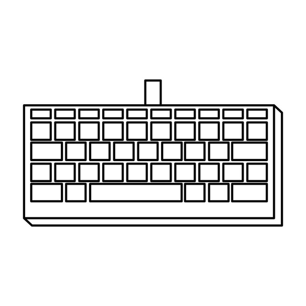 ikona na białym tle klawiatury komputera - Wektor, obraz