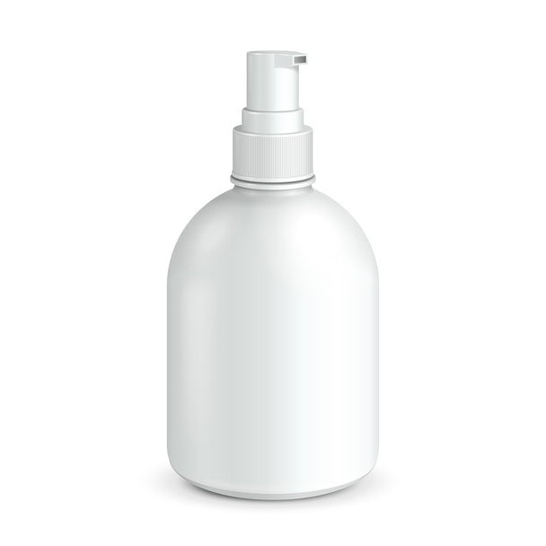 Gel, Foam Or Liquid Soap Dispenser Pump Plastic Bottle White. Ready For Your Design. Product Packing Vector EPS10 - ベクター画像