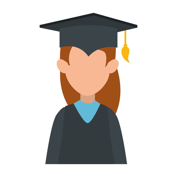 mujer estudiante graduado avatar carácter
 - Vector, imagen