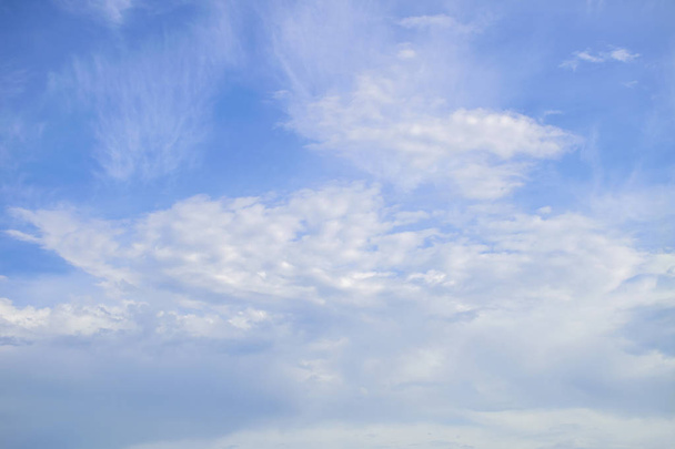 Blue sky with white clouds, clear blue sky with plain white clou - Foto, Imagem
