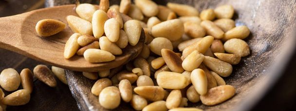 Toasted Pine Nuts. Organic Vegetarian Food. - Photo, Image