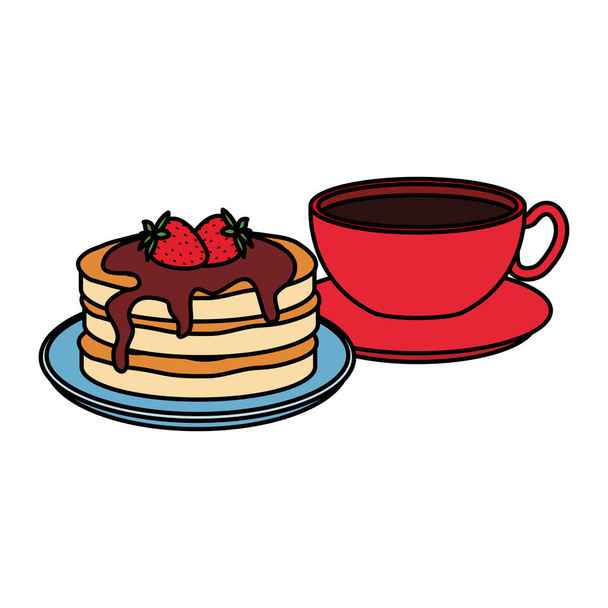 delicious breakfast menu icons - Vector, Image