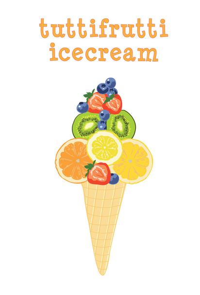 Tutti Frutti ice cream - Vector, Image