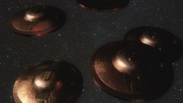 UFO στο διάστημα κινούμενα σχέδια CGI - Πλάνα, βίντεο
