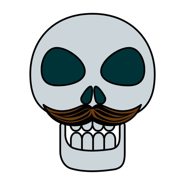 μάσκα του θανάτου santa με μουστάκι - Διάνυσμα, εικόνα