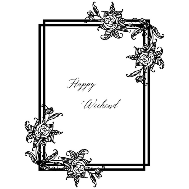 Illustration vectorielle décoration de cadre de fleur pour invitation week-end heureux
 - Vecteur, image
