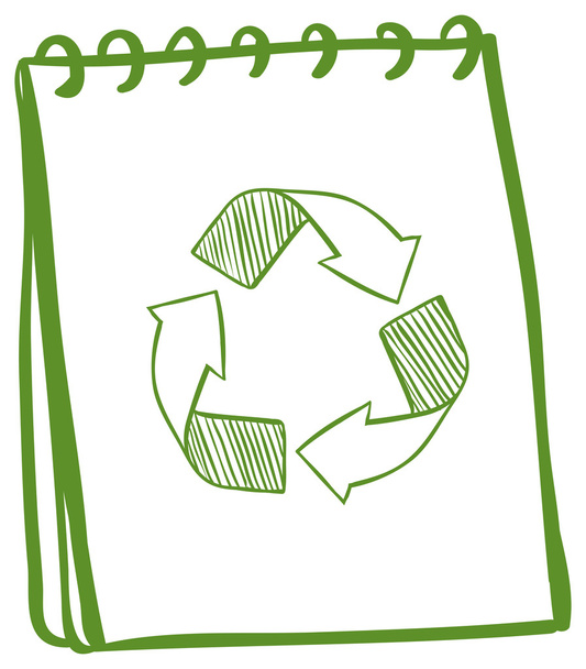 ένα σημειωματάριο που δείχνει τα σημάδια της ανακύκλωσης - Διάνυσμα, εικόνα