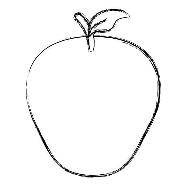 ikona świeżych owoców jabłka - Wektor, obraz