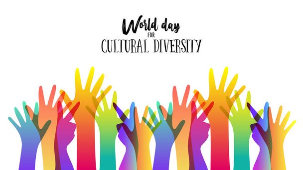 Giornata della diversità culturale illustrazione del concetto di mano diversificata
 - Vettoriali, immagini