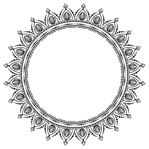 Circular pattern in form of mandala for henna. Mehndi. - Vector, Image