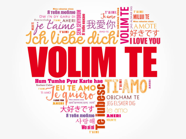 Volim te, Je t'aime en croate, nuage de mots
 - Vecteur, image