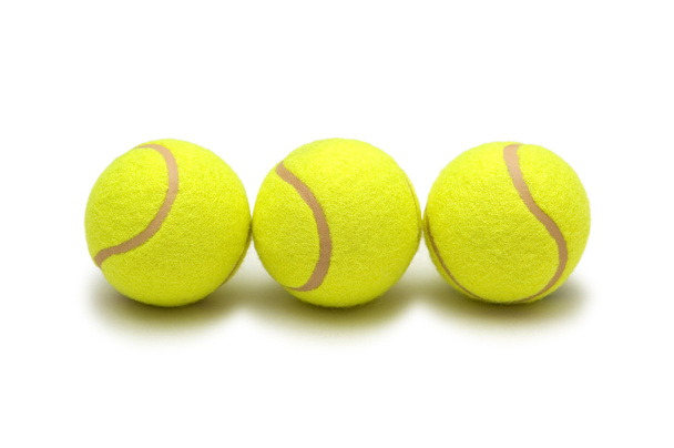 Three tennis balls isolated - Zdjęcie, obraz