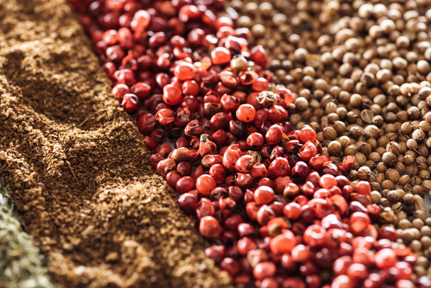 close up view of traditional indian spices and dried berries - Fotoğraf, Görsel