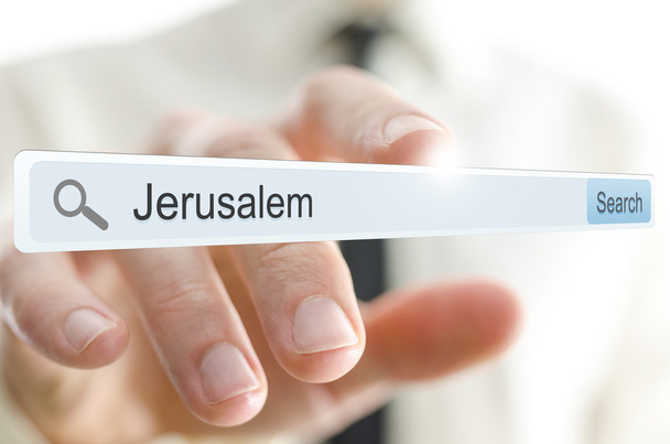Palabra Jerusalén escrito en la barra de búsqueda
 - Foto, imagen