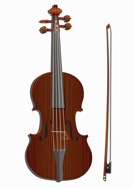 Violin and bow - Vector, Image