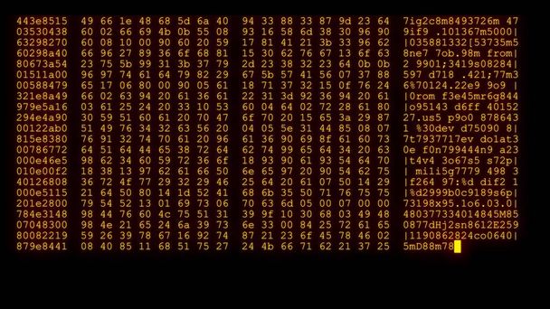titkosított programozás biztonsági hacker kód adatfolyam-patak a kijelzőn új minőségi számok betűk kódolás techno örömteli videó 4k Stock Image - Fotó, kép