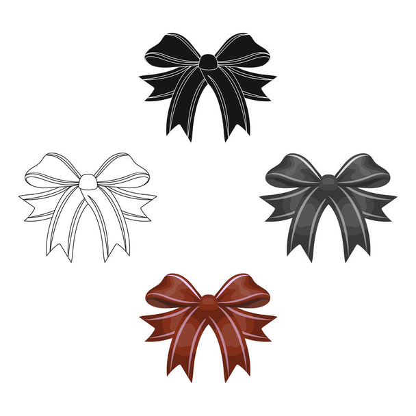 Uzel, ornamentál, fripálové a další webové ikony v kresleném, černém stylu. Luk, stuha, dekorace, - Vektor, obrázek
