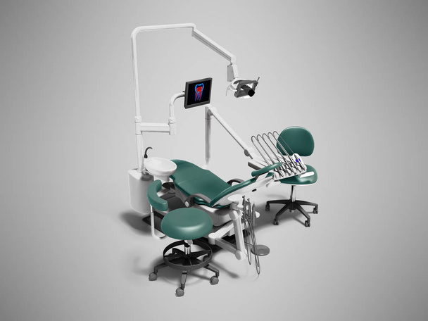 Moderna attrezzatura dentale con un monitor sedia elettrica e trapano
 - Foto, immagini