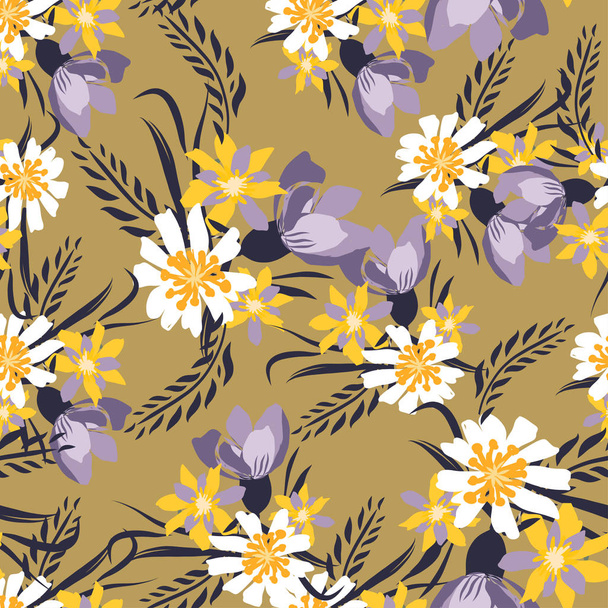 Vintage Seamless pattern  with flowers. Hand drawing illustration - Foto, immagini