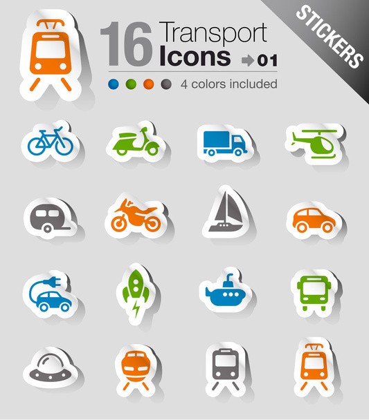 Adesivi - icone di trasporto
 - Vettoriali, immagini