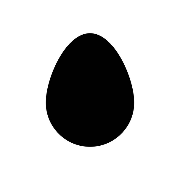 黒シンプルな卵アイコン - ベクター画像