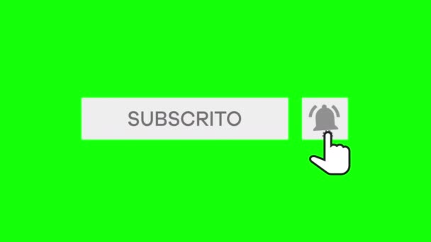 Мышь нажимает кнопку подписки и оповещения о звонках на зеленом фоне - португальский
 - Кадры, видео