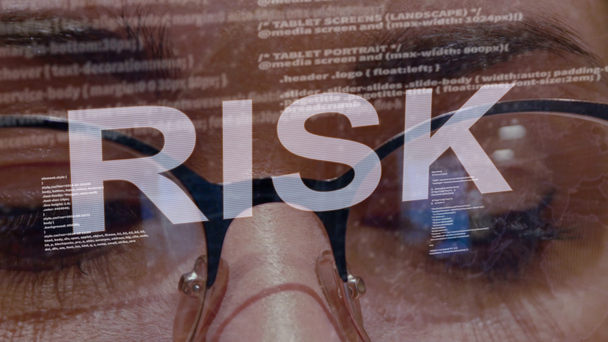 Risk text on female software developer - Footage, Video