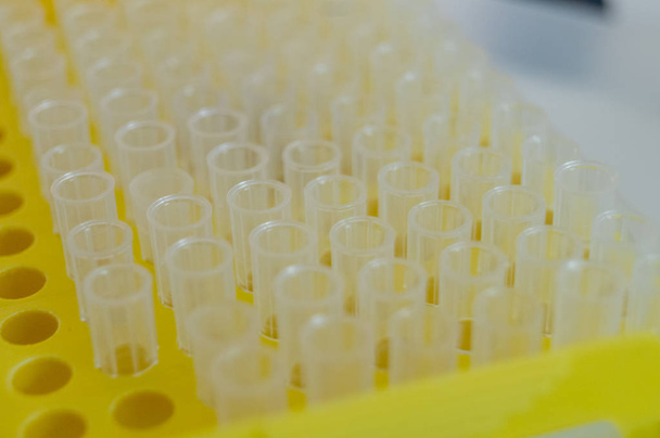 kunststof buis gebruikt in biochemische analyse in Lab - Foto, afbeelding