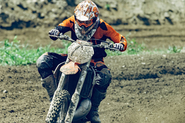motocross race on a dirt track - Photo, Image