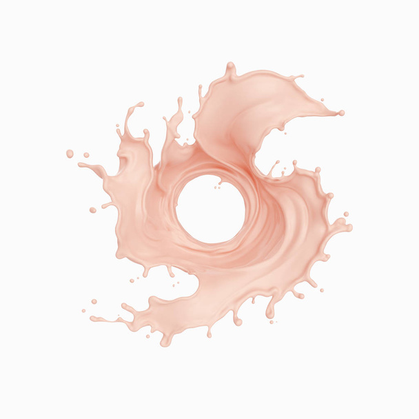 Splash γάλα σε σχήμα σπιράλ και συστροφή, 3d εικόνα. - Φωτογραφία, εικόνα