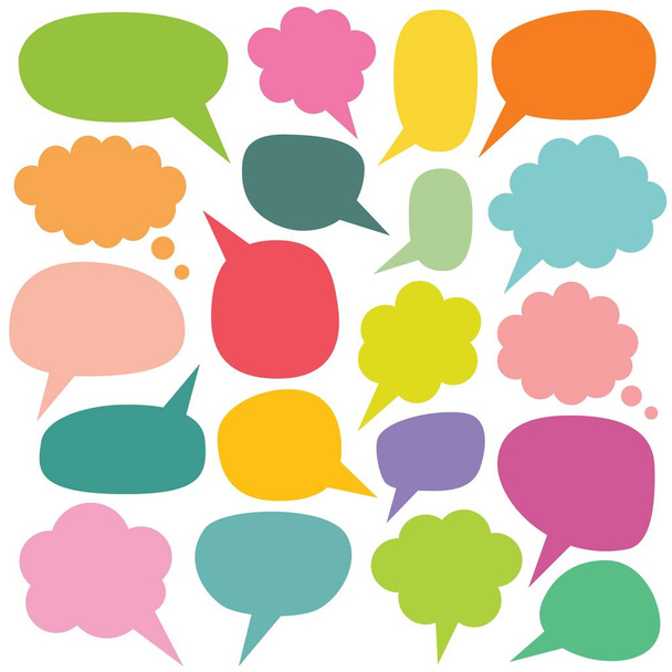 Colorful speech and thought bubbles set - ベクター画像