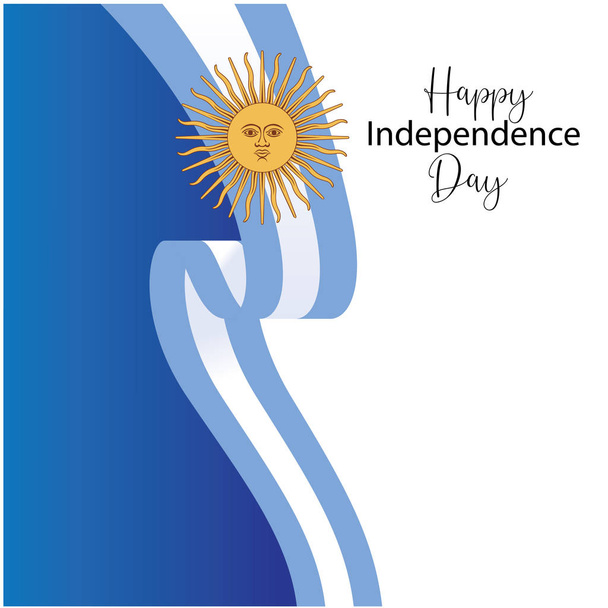 Argentina happy independence day greeting card, banner, vector illustration. -vector - Vector, Image