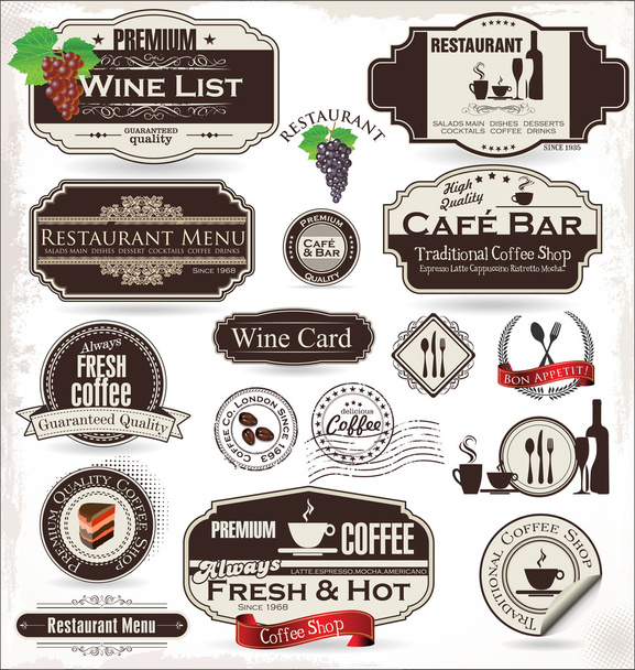 Label set for restaurant and cafe - Vektor, kép