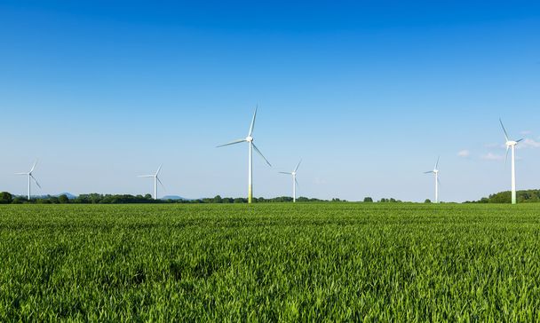 wiatraki pole rolnictwo wiatrak turbiny wiatrowe wiatru gospodarstwa energii elektrycznej energii gospodarki eko bio - Zdjęcie, obraz